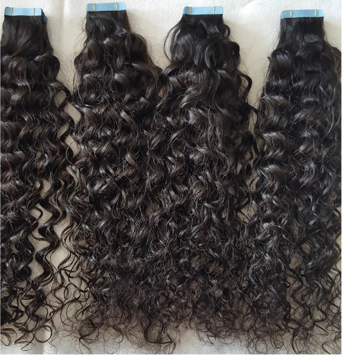 Natural Curly Indian Hair Tape-Ins